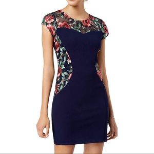 Bcx dress size 9 navy floral side